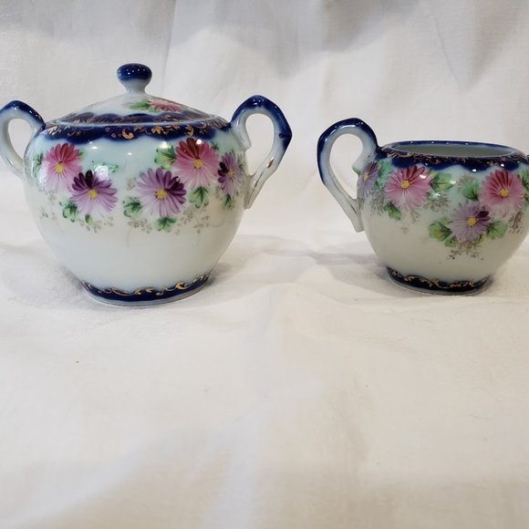 Antique Nippon Cream and Sugar - Picture 2 of 5